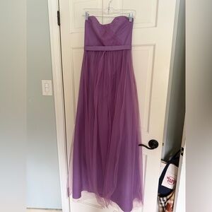 Elegant David’s Bridal Purple Strapless Gown